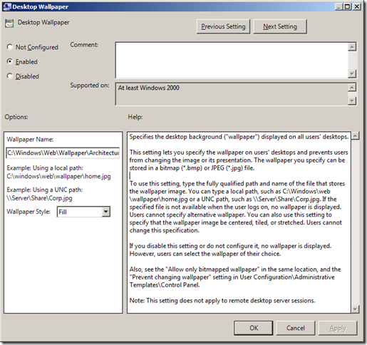 Group Policy to configure Desktop Wallpaper (“Background”) | Yogesh