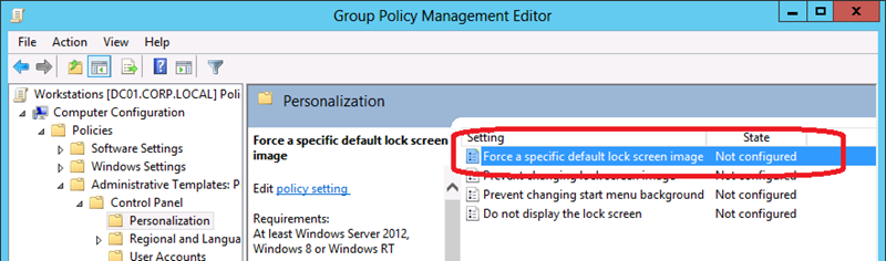 How to use Group Policy to change the Default Lock Screen image in Windows 8