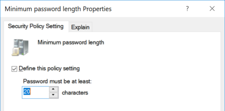 20 Character Minimum Password Length Active Directory